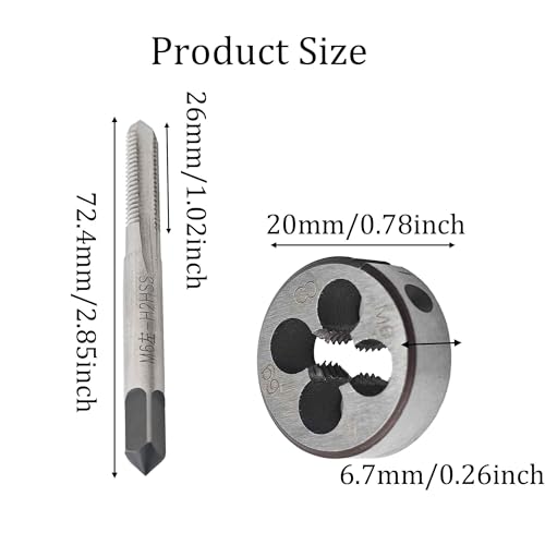 M6 x 1.0 Left Hand Metric Tap and Die Set, High Speed Steel Threading Kit for Reverse Thread Repair and Machining - size: M6 x 1.0