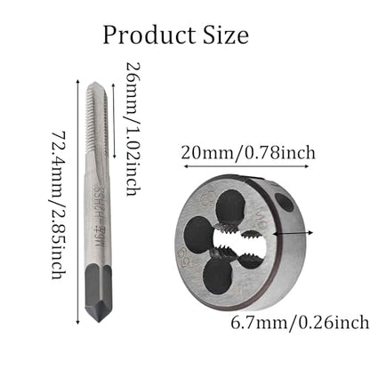 M6 x 1.0 Left Hand Metric Tap and Die Set, High Speed Steel Threading Kit for Reverse Thread Repair and Machining - size: M6 x 1.0
