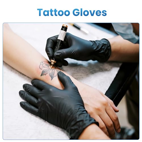 Borje Nitrile Gloves Large, 100 Count Disposable Gloves, Black, Latex & Powder-Free, 6 Mil, Medical Exam, Food Safe, Cooking, Mechanic, Automotive - size: Large
