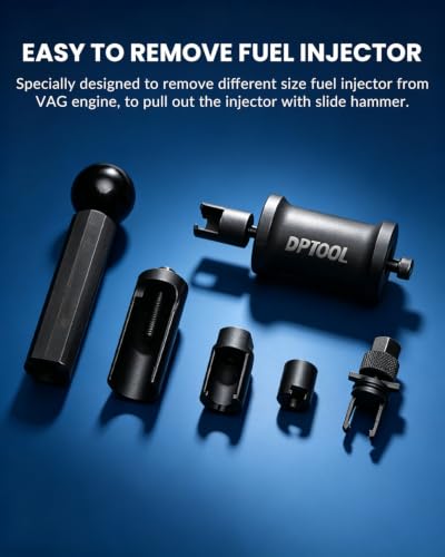 DPTOOL T10133 Fuel Injector Puller Removal Seal Installer Kit for Audi VW | Injector Puller Removal Injector Seal Installer Service Tool for Audi VW 1.4 1.6 1.8 2.0 2.7 3.0 3.2 3.6 V6 4.2 V8 FSI Petrol - size: 18PC Gasoline Kit