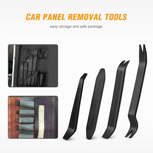 GOOACC Auto Trim Removal Tool Kit No-Scratch Tool Kit for Car Audio Dash Window Molding-4PCS (Black) - color: Black, size: 4PCS Trim Removal Tool