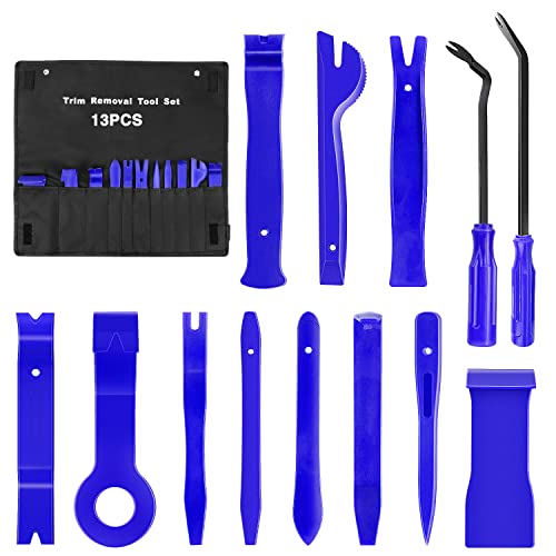 GOOACC 13PCS Nylon Trim Removal Tool Set for Bumper Fastener Rivet Clips Car Clip Panel Audio Video Dashboard Dismantle Blue - color: Blue, size: 13Pcs