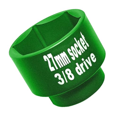 27mm oil filter socket wrench tool, low profile 6-point 3/8" Drive Oil Filter socket fits Mercedes,Ford,Renault,Nissan,Dodge,Hyundai,Kia,Mini,Fiat fuel filter/oil filter cap installation Removal - color: Green, size: 27 mm