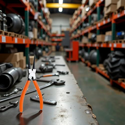 1 Pc Orange Heavy Duty 7" EXTRA Long External Straight Retaining Ring Clip Circlip Removal Plier Snap-Ring Pliers, Slip-Joint Pliers Side-Cutting Pliers Plier Sets Needle-Nose