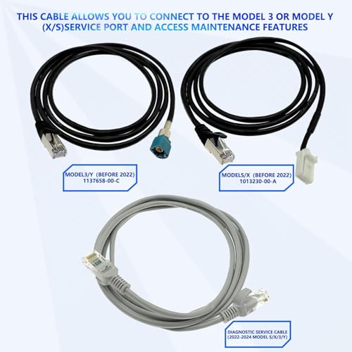 6 Pcs Diagnostic Cables Set for Tesla Model S 3 X Y, USB OBD2 Diagnostic Tools Adapter, with OBDII Adapter Harness 1013230-00-A, 1137658-00-C, 1930388-00-A - color: 6Pcs