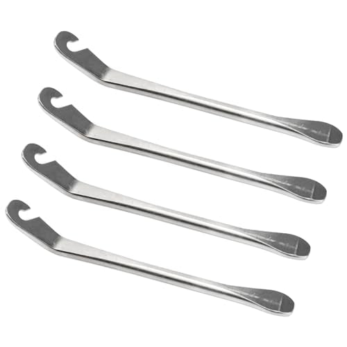 Huakaile Bike Tire Levers Tyre Spoon Stainless Steel Changing Tool for Changing Road & Mountain Bike Tubes Premium Bicycle Accessories with Hook Repair Tire Tool - color: Sliver