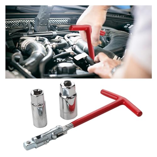 Spark Plug Socket Wrench T-Handle16mm (5/8") & 21mm (13/16") Remover Installer, Universal Spark Plug Wrench Removal Tool for Motorcycles, Lawn Mowers, Small Motor Vehicles