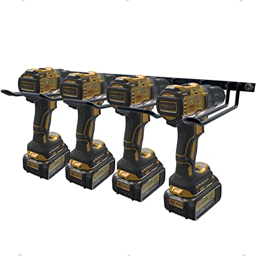 Drill Holder, Power Tool Organizer, Wall Mount 4 Cordless Metal Shelf Holder, Utility Storage Rack for Dewalt Cordless Tools for father day gifts - style: 1 Pack