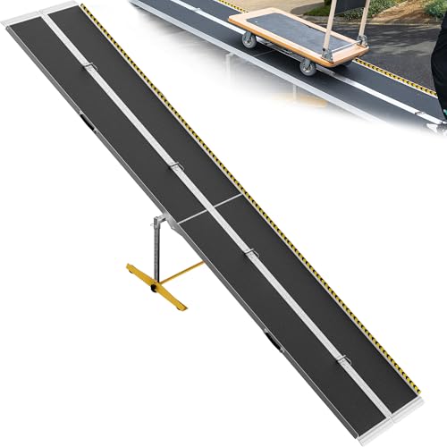 VNN Portable Wheelchair Ramp 12FT, Seamless Non-Slip Aluminum Material Handling Ramps for Wheelchairs for Home, Wheelchair Ramps for Home Steps, Aluminum Loading Dock Plates - size: 12FT (Usable height 12-36 inch)