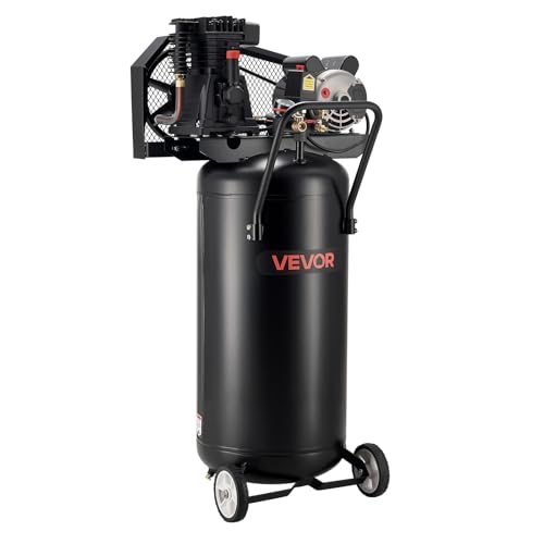 VEVOR 30 Gallons Air Compressor, 2HP 5.3SCFM at 90PSI, Max 125PSI Pressure Oil-Lubricated Air Compressor Tank, Portable on Wheels for Auto Repair,Tire Inflation,Spray Painting,Woodwork Nailing,120V - size: 30-Gallon