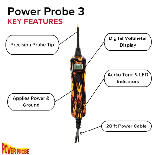 Power Probe 3 Circuit Tester, Supplies Power & Ground (PP3CSFIRE) - color: Fire - Limited Edition