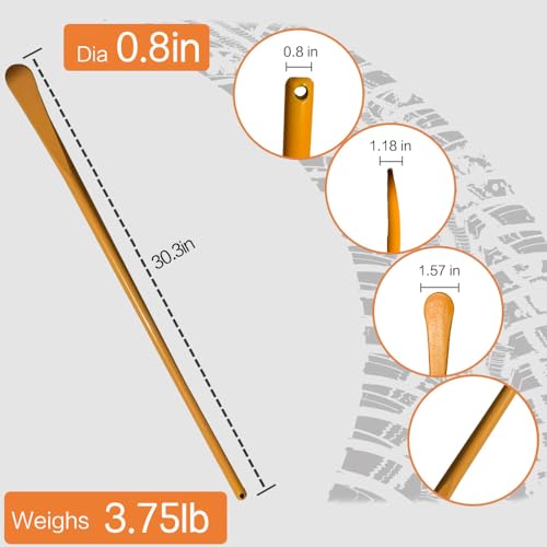 30" Tire Spoons Set of 2, Tire Iron Mount Demount Bars, Heavy Duty Tire Changing Tools for Semi Trucks, Off-Road Vehicles, Buses & Farm Tractors, Yellow (Yellow) - color: Yellow