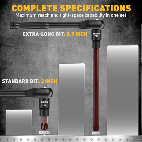 112-Piece Torx and Allen Bit Socket Set, 1/4", 3/8",1/2" Drive Bit Socket Set with Ratchet Wrench, Adapters, Extra Long & Tamper Proof torx/Hex/Ball End Hex/E-torx, SAE & Metric - style: 112-Piece Torx & Hex Bit Socket Set