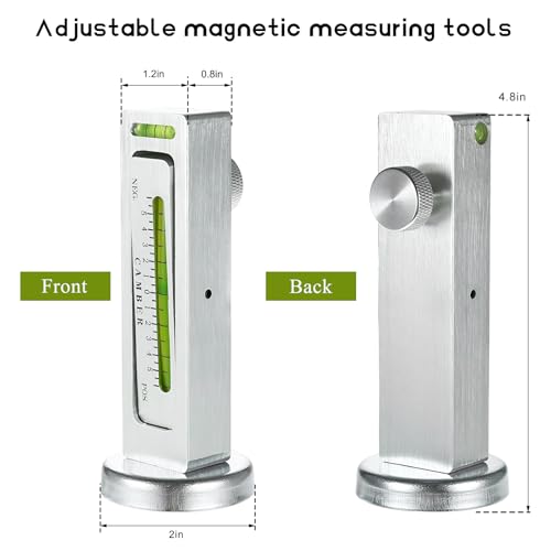 Adjustable Magnetic Gauge Tool, Automotive Camber Castor Strut Wheel Alignment Tools, Universal Camber Gauge, Vehicle Tire Repair Accessories for Most Cars Trucks RVs (Silver) - color: Silver