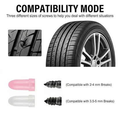 28PCS Tire Repair Screw Plug Kit, Screw-in Plugs with Screwdriver, Self-Service Tire RepairPlugs with Screwdriver for Tires Puncture Repair, Rubber Nail Fix for Most Vehicles - size: 28 PCS