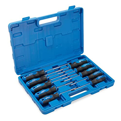 ROTATION Torx Screwdrivers Set 10-Piece, Magnetic Black Finished Tip with Center Hole, Professional Cushion Grip Screwdriver Set with High Torque