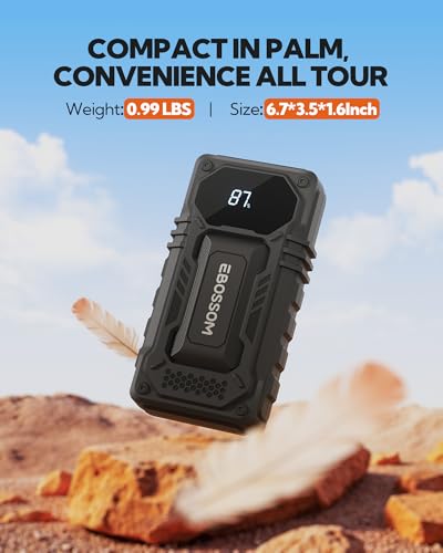 2026 New Portable Car Battery Jump Starter,12000mAh Battery Jump Box,44.4Wh Vehicle Jump Booster with Smart Jumper Cables,LED Light Emergency Car Kits for Vehicles,Arrancador Ae Batería - style: JS6 12000mAh