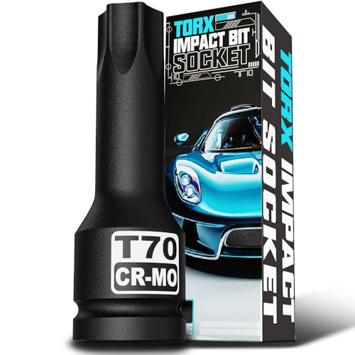 1/2" Drive T70 Torx Bit Socket, Star Bit Socket, CR-MO Steel, Motorcycle, Bicycle Machinery Repair - size: 1/2" T70 Deep