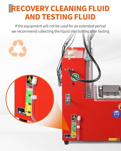 Garvee Fuel Injector Cleaner Tester 6-Cylinder 11 Test Modes 12V, Ultrasonic Injection Cleaning Machine with Adjustable Pressure (0-10 bar) & Pulse Width (0.1-25ms), Resistance Test, Digital Display - size: 6-Cylinder Model， 1-in-1