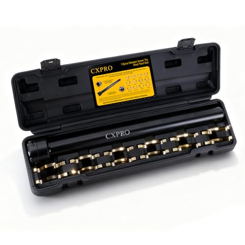 Inner Tie Rod Removal Tool Kit, Inner Tie Rod Tool Set with 12 Crowfoot Adapters 1/2 Inch Drive Tube for Tie Rods Remove & Install Cars