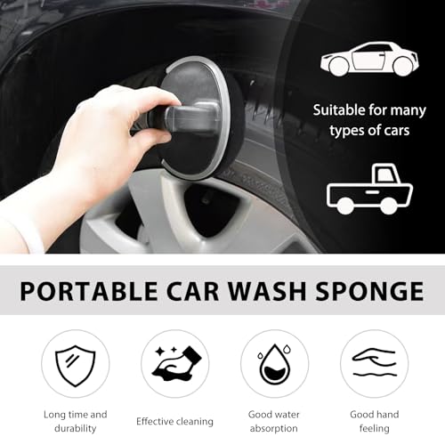 2 PCS Car Tire Shine Applicator, High-Density Sponge Tyre Dressing Applicator Pad with Curved Handle, Reusable Wheel Polishing Brush Auto Detailing Foam for Applying Tire Shine - color: 2pcs