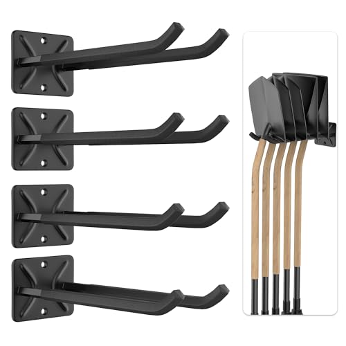 Ultrawall Garage Storage Hooks, Heavy Duty Steel Tool Organizer, 12.4 Inch Wall Mount Hangers Racks for Car Tires, Ladders, Chairs, Ropes and Garden Tools, 4 Pack - size: 4 PCS