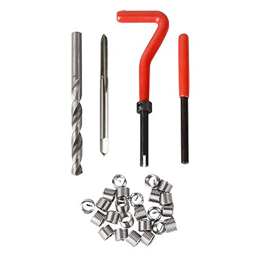 30Pcs Metric Thread Repair Kit, Shkalacar Metric Thread Threaded Inserts Installation Tool compatible with M3 M4 M7 M9 M11 Helicoil Car Pro Coil Tool M4*0.7