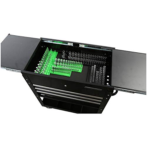 OEMTOOLS 22338 3-Post Metric Socket Tray Set, 3 Piece, Deep, Shallow, and Impact 3 Row Socket Organizer for Tool Box Drawer, Holds 141 Tools, 1/4, 3/8, and 1/2 Inch Drive, Metric, Black - size: 3 Piece Metric