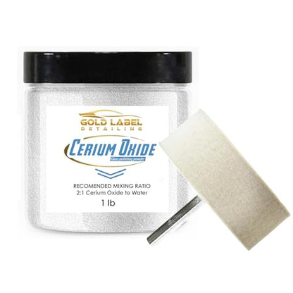 Optical Grade Cerium Oxide 1lb Glass Repair Powder | Glass Window and Windshield Repair | Optical Grade, for use with Camera, Scope, Binocular Lens (1lb with 3" Felt Bob Wheel) - style: 1lb With 3" Felt Bob Wheel