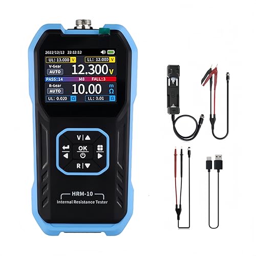 HRM-10 Voltage Internal Resistance Tester, Automatic Voltage Meter, TFT High-Definition Screen Car Tester, 100V 200Ω, Digital Analyzer - size: 1*Internal Resistance Meter+A+B+C