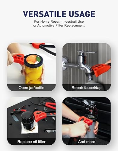 Anabiya’s Creation - 2-Pack Adjustable Rubber Strap Wrench – 6" & 8" Multi-Use Belt Wrench for Plumbing, Shower Heads, Oil Filters & Jar Opening | Strong Grip Jar Opener for Weak Hands