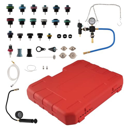 maXpeedingrods 33PCS Coolant Vacuum Refill Kit, Coolant Pressure Tester Kit, Radiator Cooling System Pressure and Vacuum Purge Refill Tool, Radiator Pressure Tester for Automotive Cooling System