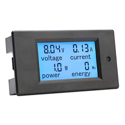 DROK Digital Multimeter DC 8-100V 20A Voltage Amperage Power Energy Meter, DC Volt Amp Tester Gauge Monitor LCD Digital Display with Built-in Shunt - size: Built-in Shunt, style: 20A