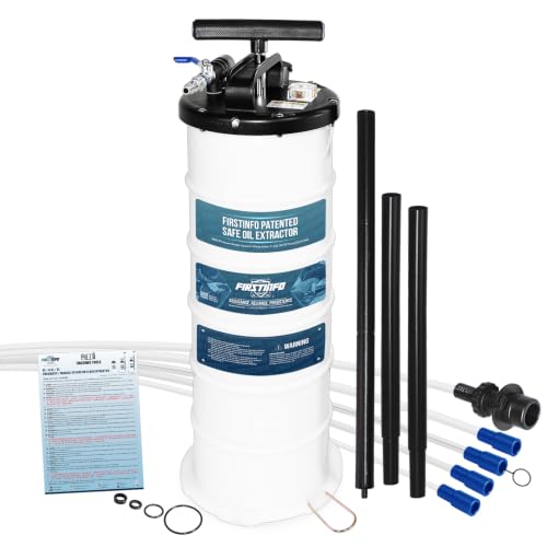 FIRSTINFO A1108USY5 9L Patented Pneumatic/Manual Oil Extractor 5 Tubes - size: 9L Pneumatic/Manual w/ Pressure Gauge