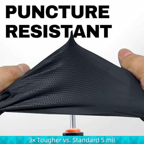 BEASTEK Nitrile Disposable Gloves, 8Mil Latex & Powder Free Chemical Resistant Heavy Duty Food Safe Diamond Glove Black 50Pcs - color: X-large (Black)