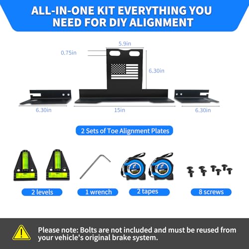 Wheel Alignment Tool, Wheel Alignment Tool Kit Without Removing Calipers, Alignment Tool with 2 Imperial Tape Measures and 2 Level Gauges for Cars, Trucks, SUVs, Jeeps, Motorhome, ATVS