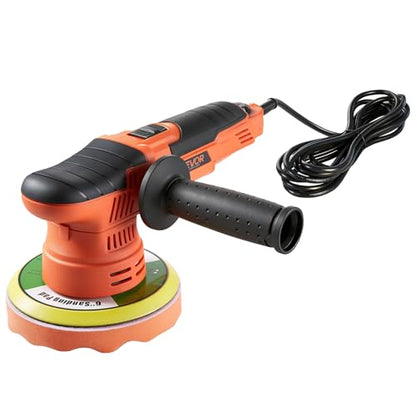 VEVOR Car Buffer Polisher, 6-Inch Dual Action Polisher Buffer Waxer, 650W 6 Variable Speeds 2000-6800RPM Random Orbital Polisher Kit for Cars Detailing, Waxing, Polishing - size: 6"