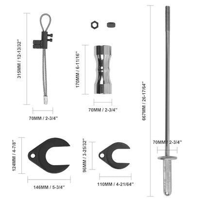 Inner CV Joint Puller Slide Hammer Front Wheel Drive Axle Half Shaft Removal Tool Kit Heavy Duty 10 Pounds Slide Hammer 63mm 48mm CV Joint Fork Adapter Attachments