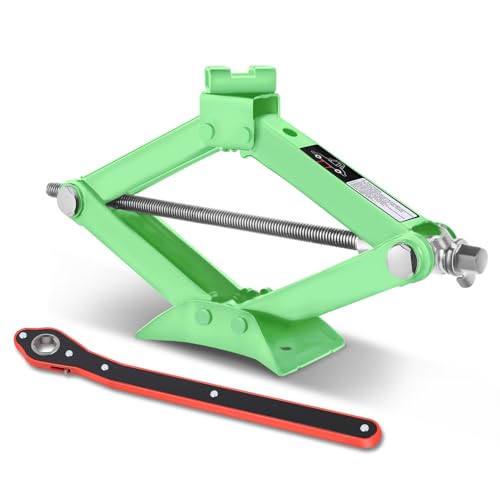 PM PERFORMOTOR 2 Tons(4,409 lbs) Scissor Lift Jack with Labor-Saving Ratchet Wrench for Most Cars,3.85'' - 17.4'' Lifting Range, Green,PM-TOL-SJ20-GR - color: Green, size: 2 Ton