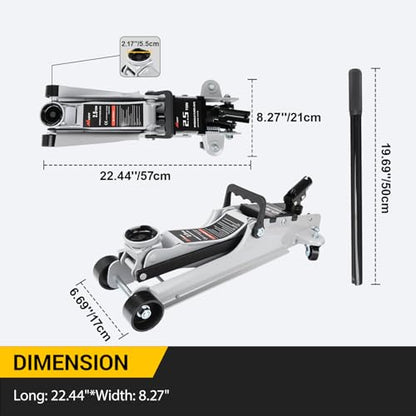 Nilight 2.5 Ton Floor Jack, Low Profile Hydraulic Trolley Car Jack with 360° Swivel Lifting Arm, Heavy Duty Steel Service Jack, Lifting Range 3.35" to 15.15"