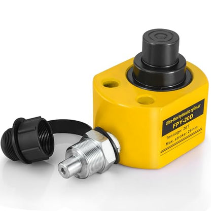 20T 1.2" Stroke Hydraulic Cylinder Portable Low Profile Jack Sets Multi-Acting Porta Power Ram Jack Kits Lifting Cylinder