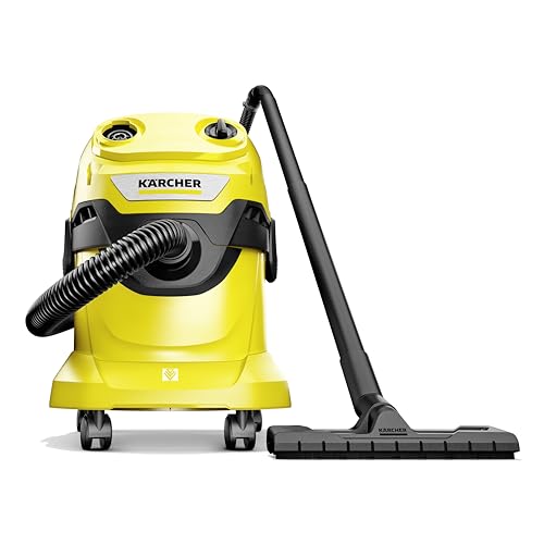 Kärcher Shop Vacuum WD 4, 5.3 Gal, 3.8 Peak HP, 33 ft Reach, Wet Dry Vacuum Cleaner, Heavy Duty, Blower Function, Crevice Tool, Floor Nozzle, Great for DIY Projects and Workshops - style: WD 4 (2025)