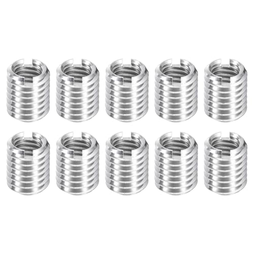 uxcell 10Pcs Threaded Inserts, M6-1x10 & M8-1.25x10 Stainless Steel 303 Screw Thread Sleeves Thread Repair Insert for Mechanical Equipment - size: M6-1x10 & M8-1.25x10mm