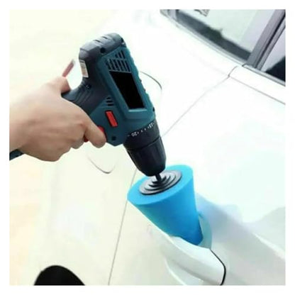 Wheel Used for Electric Drill Burnishing Ball Polishing Cone Set Car Hub Buffing Sponge Kit - color: Blue 1pc