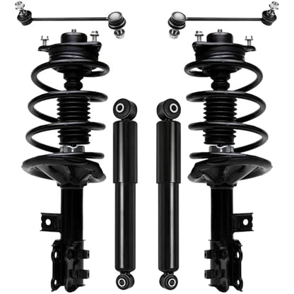 Detroit Axle - Front Struts w/Coil Spring Rear Shock Absorbers Sway Bar Links Replacement for 2010-2013 Forte Koup Forte5 - size: 6AQS47037/Shock Kit