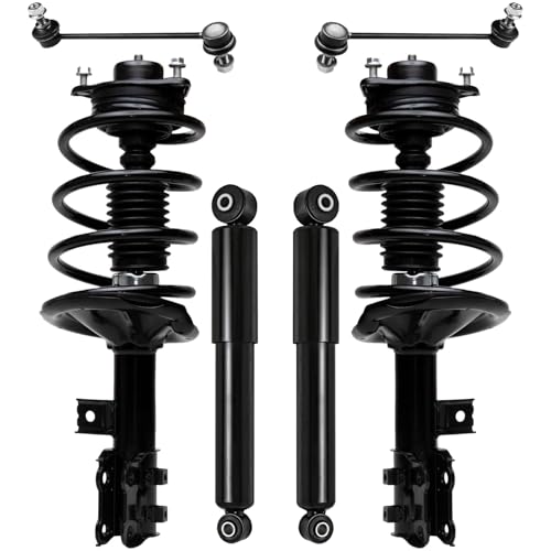Detroit Axle - Front Struts w/Coil Spring Rear Shock Absorbers Sway Bar Links Replacement for 2010-2013 Forte Koup Forte5 - size: 6AQS47037/Shock Kit