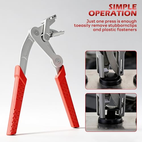 Car Clip Pliers, Panel Clip Removal Pliers, Professional Spring-Loaded Plastic Fastener Rivet Removal Tool for Removing Automotive Door Panels, Interior & Exterior Trim, Damage-Free Disassembly