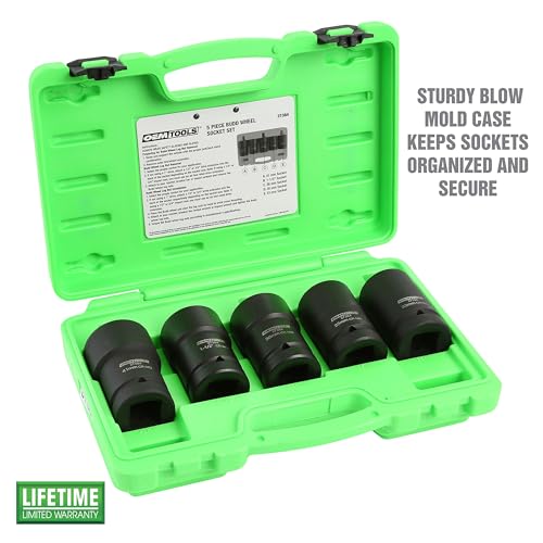 OEMTOOLS 37384 5 Piece Budd Wheel Socket Set For Domestic And Imported Trucks, Lug Nut Impact Socket Set, Combination Set For Wheel Studs