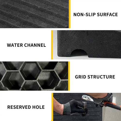 Curb Ramp 3 inch Rise Curb Ramps for Sidewalks Rubber 2 Pcs Driveway Ramps for Low Cars Curb Ramps for Driveway,Shed,Wheelchair 7000lbs Powersport Loading - size: 3.1"inch