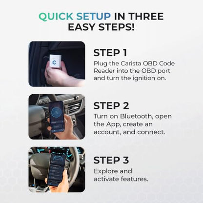Carista OBD - Bluetooth OBD2 Scanner - Car Scanner Diagnostic Tool and Code Reader with Access to Diagnostics, Customizations, Service Tools, and Live Data - Subscription Required